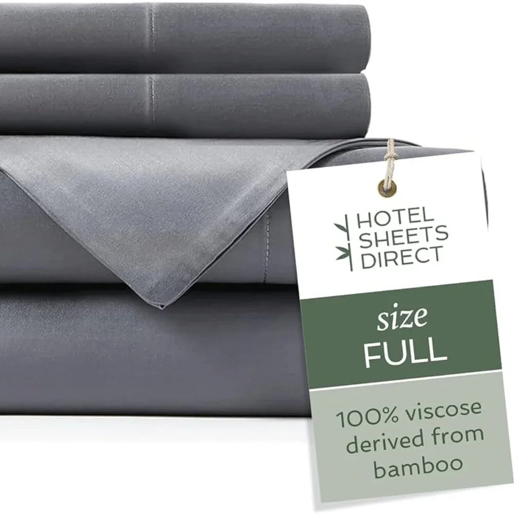 Hotel Sheets Direct 4 Piece Bed Sheet Set Full Size Dark Gray